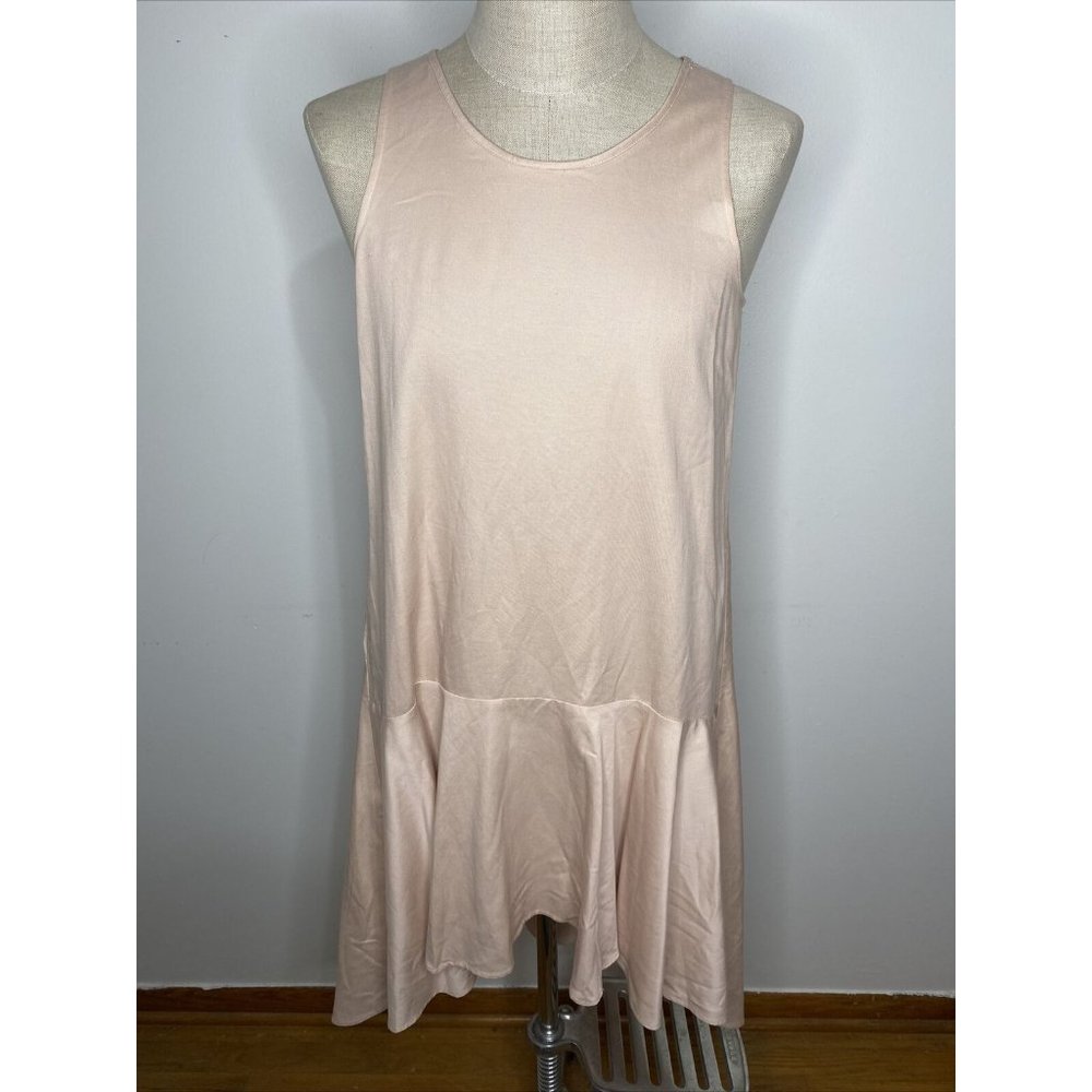 Anthropologie Maeve Dress M Long Tank Sleeveless Asymmetrical Pink Cottage Core